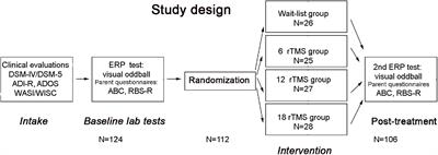 Exploratory Study of rTMS Neuromodulation Effects on Electrocortical Functional Measures of Performance in an Oddball Test and Behavioral Symptoms in Autism